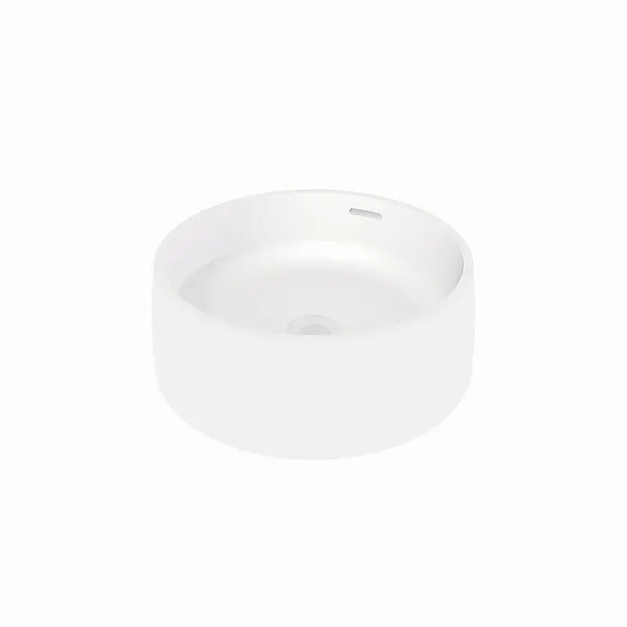 Vola Waschtisch - 0 x 0 cm - Weißes, rundes Keramikwaschbecken mit Überlaufschlitz.