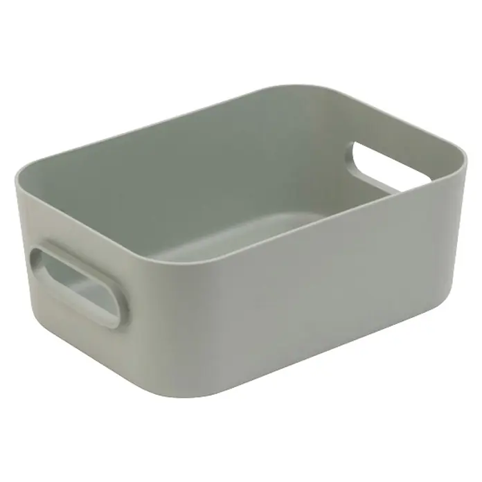SmartStore Aufbewahrungsbox Comfort S - L x B x H: 20 x 14 x 7,5 cm, Kunststoff, Aquaverde, 1,5 l - Graue rechteckige Aufbewahrungsbox mit abgerundeten Ecken und integrierten Griffen.