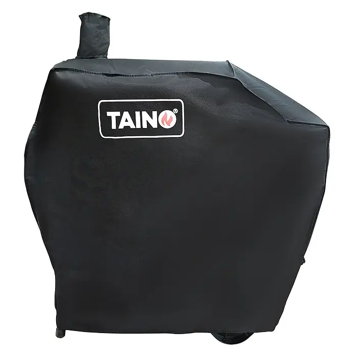 TAINO Grill-Schutzhülle - Passend für: TAINO KAMAYO, 600 D, Schwarz - Schwarze TAINO Grill-/Räucherofenabdeckung mit Kaminöffnung.