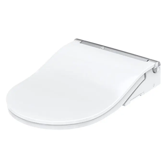 TOTO WC-Sitz -  - Weißer Smart-Toilettensitz mit Chromakzenten, für moderne Hygiene.