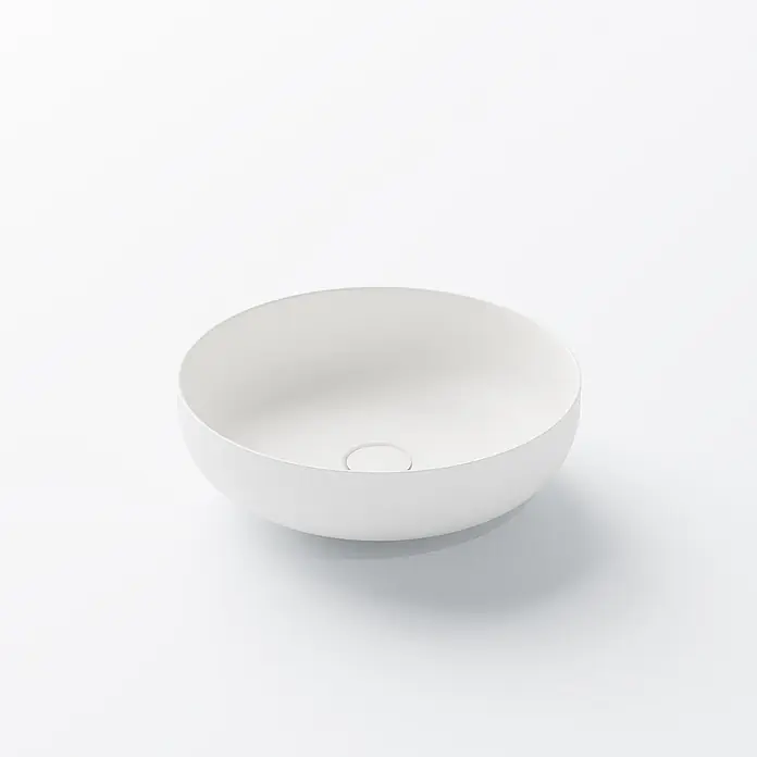 Vola Waschtisch - 0 x 0 cm - Weißes, rundes, schalenförmiges Keramik-Waschbecken.