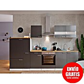 Respekta Composición de cocina (Ancho: 300 cm, Con dispositivos eléctricos, Gris)