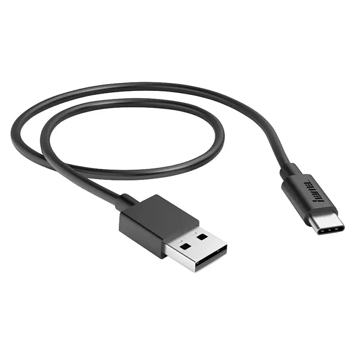 Hama USB-Kabel 00201705 USB-A - USB-C 0,5 m - Schwarz - Schwarzes Hama USB-Kabel mit USB-A- und USB-C-Anschlüssen.