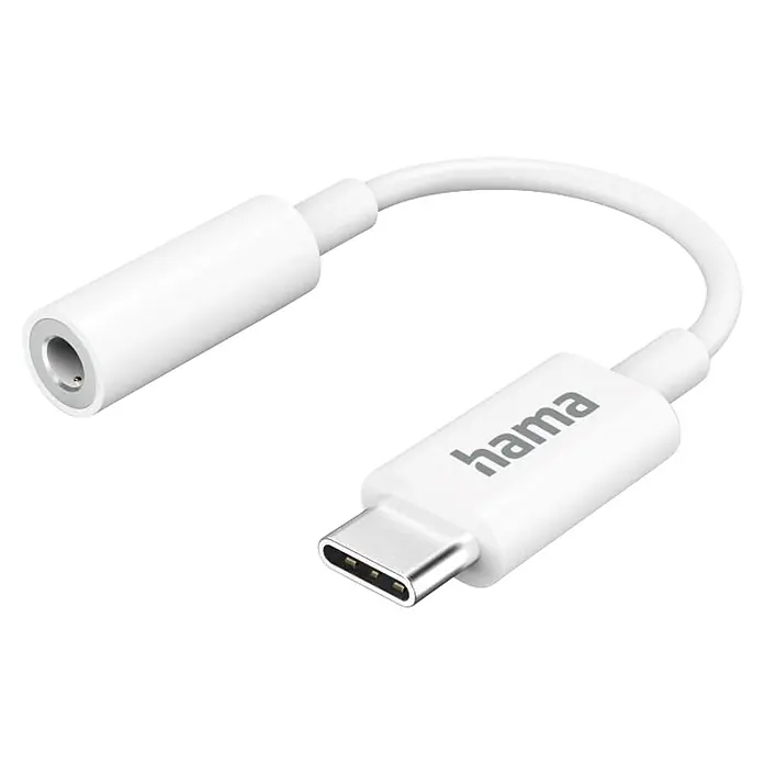 Hama Adapterkabel USB-C – 3,5-mm 201524 - Weiß - Weißer Hama USB-C auf 3,5mm Klinkenadapter zum Anschluss von Audiogeräten.