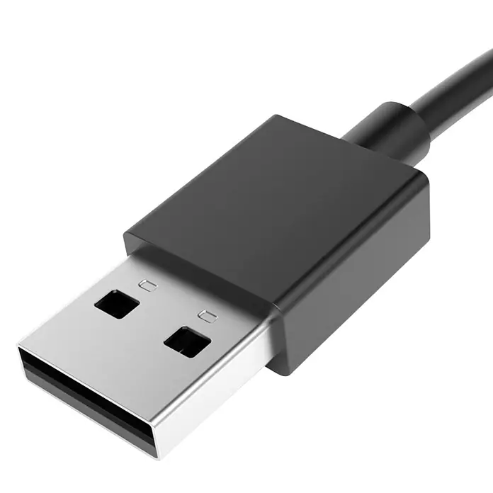 Hama USB-Kabel 00201705 USB-A - USB-C 0,5 m - Schwarz - Silberner und schwarzer USB-A-Stecker mit dunklem Kabel.