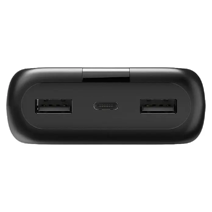 Hama Powerbank 00201710 "Performance 20" 20000mAh USB-C 2x USB-A - Schwarz - Schwarze Powerbank mit zwei USB-A-Anschlüssen und einem USB-C-Anschluss.