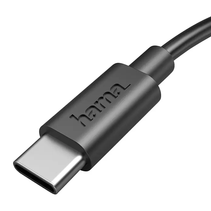 Hama USB-Kabel 00201705 USB-A - USB-C 0,5 m - Schwarz - Dunkelgrauer Hama USB-C Stecker an einem Kabel.