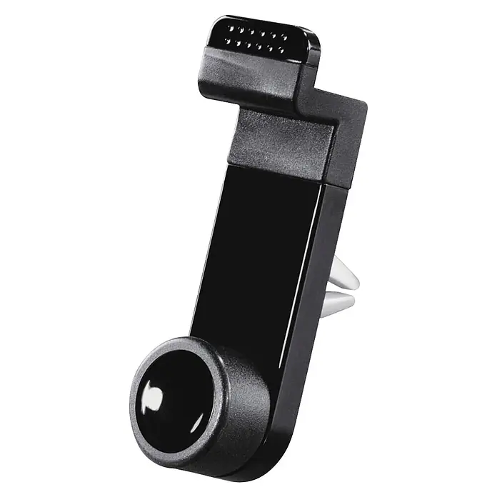 Hama Handyhalter 00201703 "Flipper" - Schwarz - Schwarze Kunststoff-Auto-Lüftungshalterung für Telefone mit weißen Lüftungsclips und schwenkbarer Basis.
