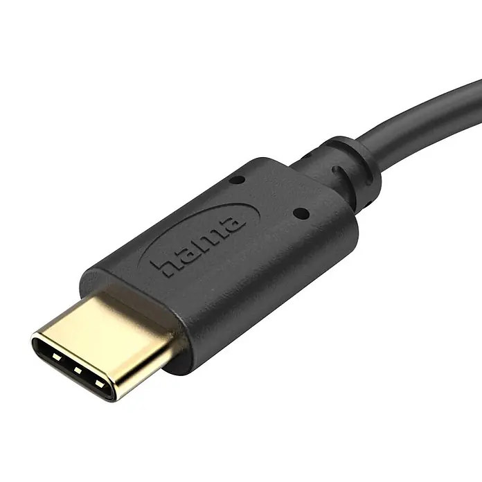 Hama USB-Kabel 00201706 USB-C - USB-C - 0,5 m, Schwarz - Schwarzer Hama USB-C Kabelstecker mit vergoldeter Spitze.