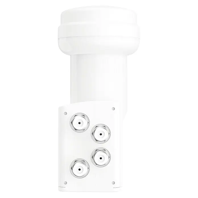 Hama Universal-Quattro-LNB 00205376 Universal-Quattro-LNB - Weiß - Weißes Satelliten-LNB mit vier F-Anschlüssen zum Empfang von Signalen.