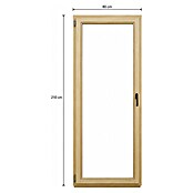 Balkonska vrata brez kljuke  (80 x 210 cm, Smer odpiranja: Levo, Natur) | 4746 - Holzfenster | GBDB - Fenster | GBD - Bauelemente | GB - Bauelemente | G - Holz/Bauelem | BAUHAUS