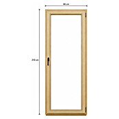 Balkonska vrata brez kljuke  (80 x 210 cm, Smer odpiranja: Desno, Natur) | 4746 - Holzfenster | GBDB - Fenster | GBD - Bauelemente | GB - Bauelemente | G - Holz/Bauelem | BAUHAUS