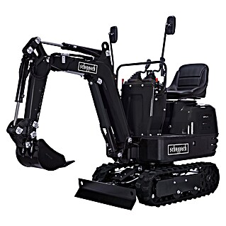 Scheppach Minibagger MIB800-BE Black Edition (8,5 PS, Benzin, Auslegerschwenkbereich: 70 °)