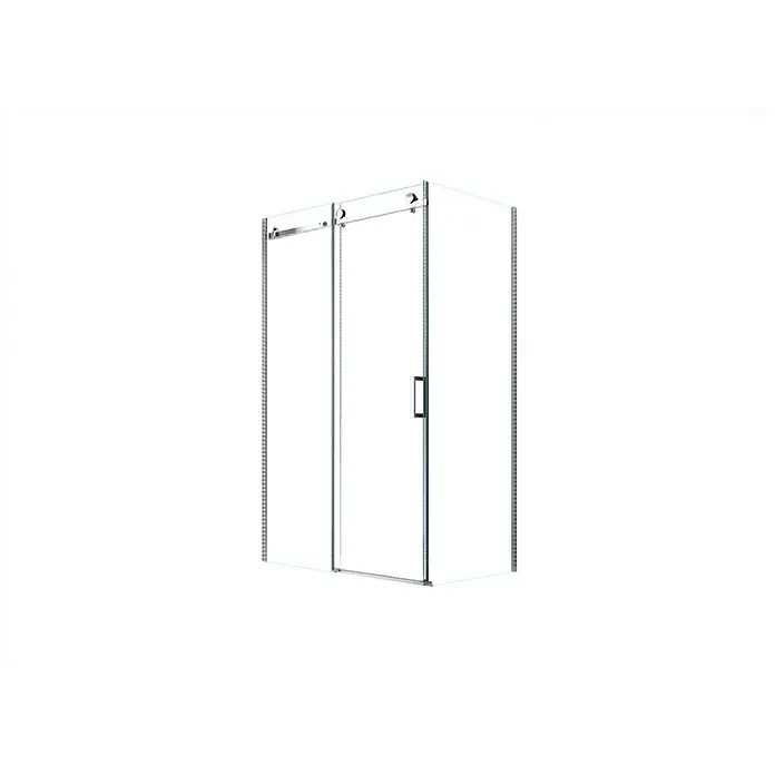 Glaszentrum Hagen Eckdusche 100x90x195 cm Aphrodite Duschkabine Slide-Tür inkl. Tasse - 90 x 100 x 195 cm, Imprägniert, Farblos, Stärke: 8 mm - Duschkabine aus Glas mit verchromtem Schiebetürmechanismus und Griff für Eckmontage.