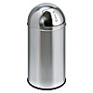 Vepa Bins Abfalleimer Pushcan (40 l, Farbe: Chrom, Rund, Metall)