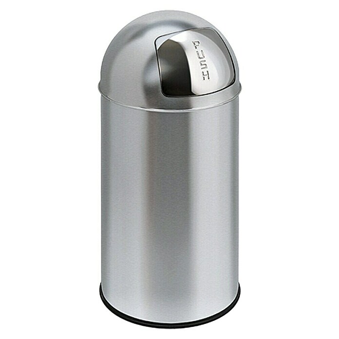 Vepa Bins Afvalemmer Pushcan (40 l, Kleur: Chroom, Rond, Metaal)