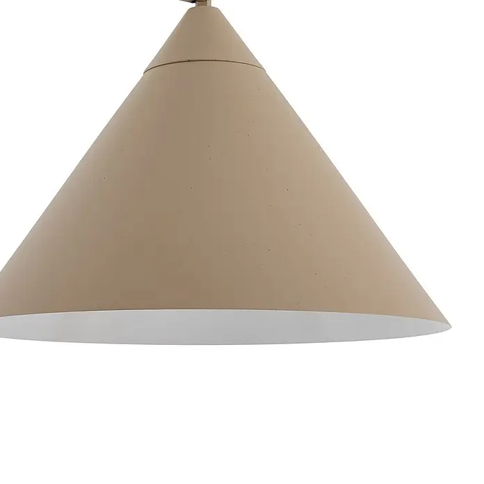 Lindby Stehleuchte Triangolo - Höhe: 195 cm, creme / amber, creme / amber, E27 - Konischer beiger Pendelleuchtenschirm mit weißer Innenseite.