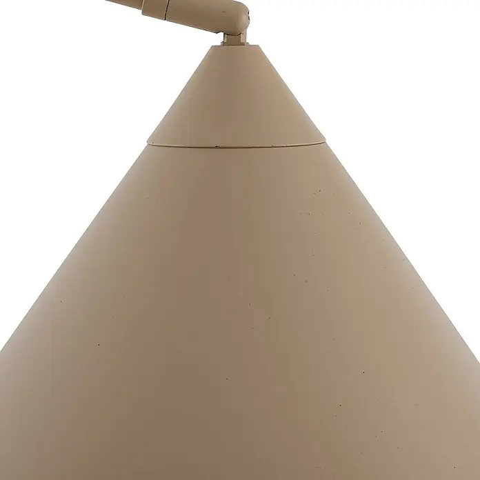 Lindby Stehleuchte Triangolo - Höhe: 195 cm, creme / amber, creme / amber, E27 - Beigefarbener konischer Lampenschirm aus Metall mit passendem Arm.