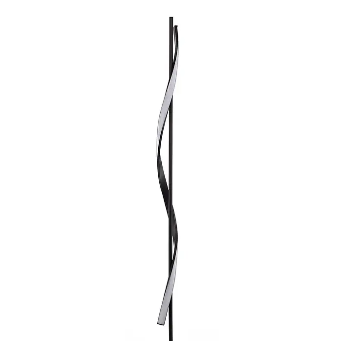 Lindby Stehleuchte Munja - Höhe: 150 cm, schwarz, schwarz - Moderne LED-Stehleuchte mit schwarzem Ständer und verdrehter, beleuchteter weißer Leiste.