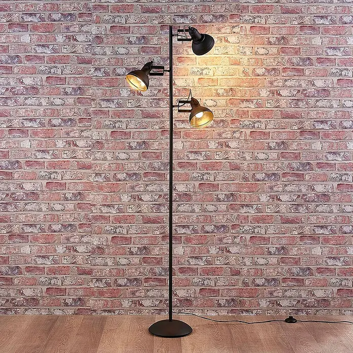 Lindby Stehleuchte Lilly - Höhe: 170 cm, schwarz, schwarz, E14