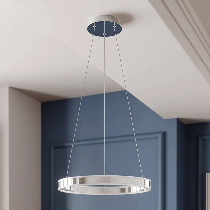Lucande Pendelleuchte Lyani - chrom / silber, chrom, weiß satiniert