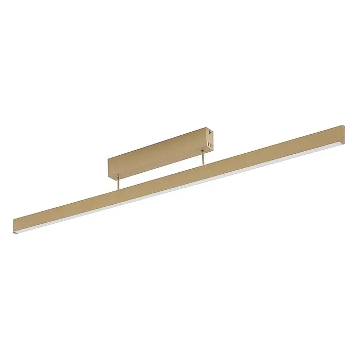 Lucande Deckenleuchte Mylosh - messing / gold - Goldene, lineare LED-Deckenleuchte mit schlankem, rechteckigem Design.