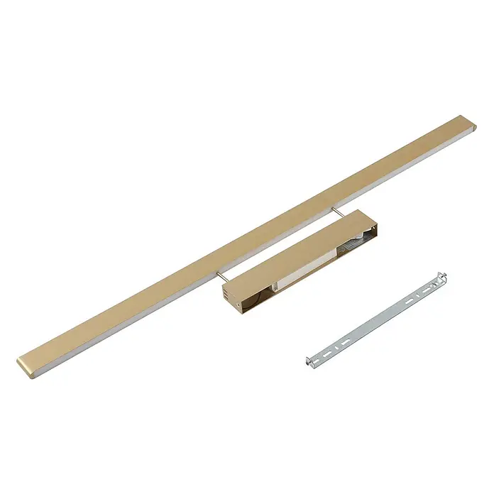 Lucande Deckenleuchte Mylosh - messing / gold - Goldfarbene lineare LED-Leuchte mit separatem Montagebügel.