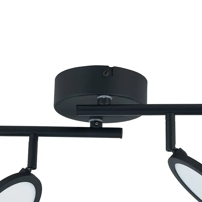 Lindby Deckenstrahler Manel - L x B x H: 82 x 13 x 21 cm, schwarz, schwarz - Schwarze Deckenleuchte aus Metall mit verstellbaren Strahlern.