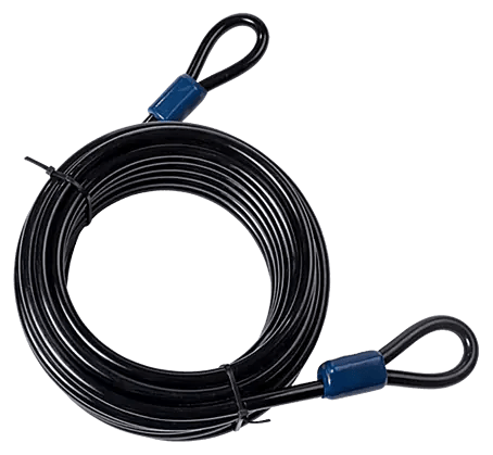 Stahlseil 10m Mit Schlaufen – 8mm, Schwarze Kunststoffummantelung, Wetterfest (Old-Harvest)