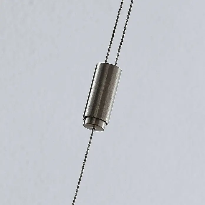 Lucande Pendelleuchte Marija - L x B x H: 101 x 18,5 x 1,8 cm, schwarz, Schwarz, gold - Gebürsteter Metallkabelgreifer mit zwei Drähten oben und einem unten zur Anpassung.