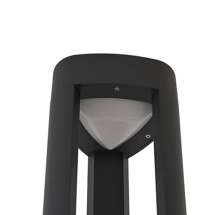 Lucande Außenlaterne Pirron -  - Moderne, dunkelgrau/schwarze Pollerleuchte aus mattem Metall mit internem Diffusor.
