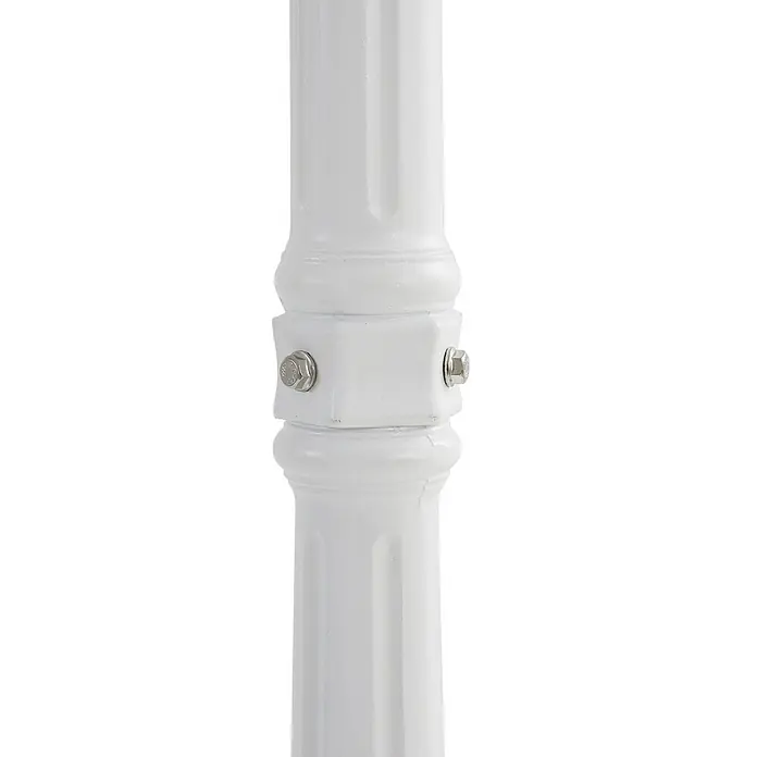 Lindby Außenlaterne Edana - 23 x 26 x 211 cm - Weißer kannelierter Metallpfosten mit verschraubter Verbindungsstelle.