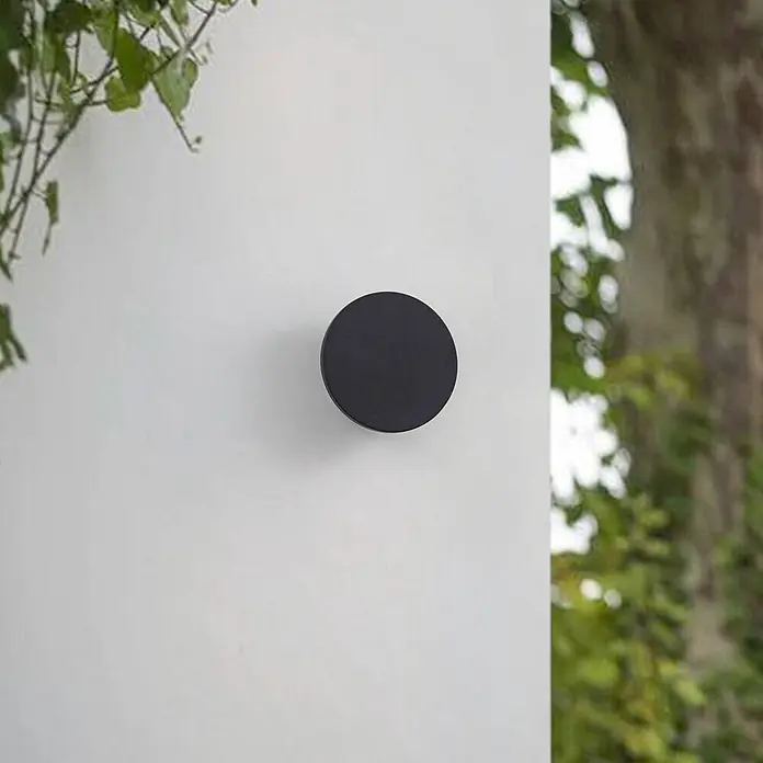 Arcchio Außenwandleuchte Gravo - schwarz, IP65 - Schwarze, runde Wandleuchte.