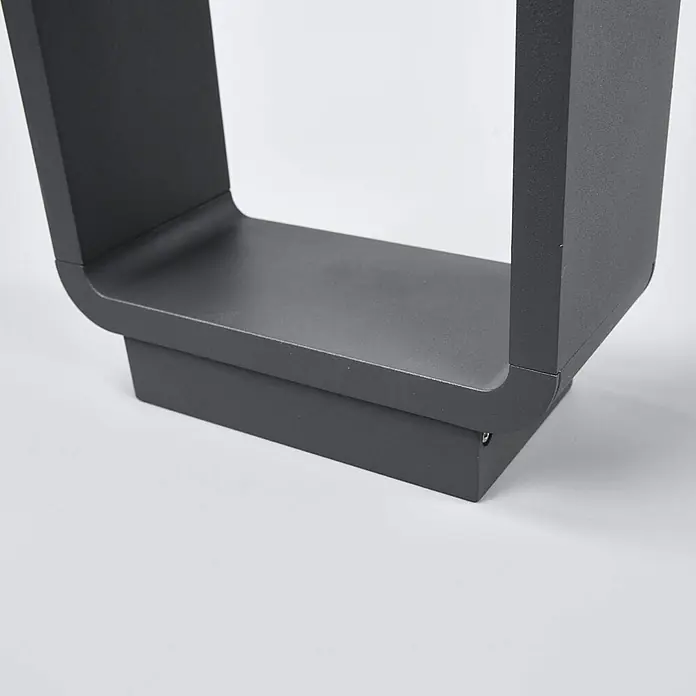 Lucande Außenlaterne ninon -  - Minimalistische dunkelgraue Outdoor-LED-Wegeleuchte in quadratischer U-Form.