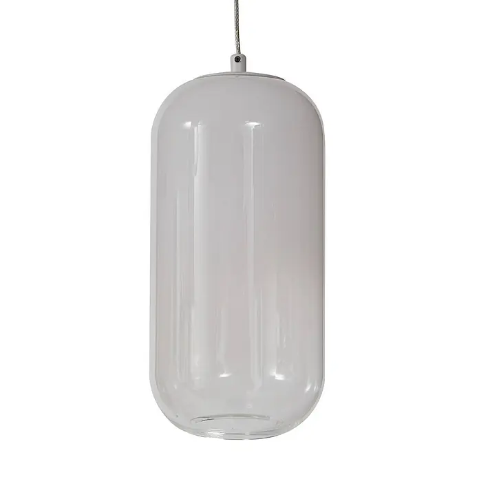 Lucande Pendelleuchte Avelina - L x B x H: 77 x 77 x 17 cm, weiß / opal, weiß - Zylindrische Pendelleuchte aus Klarglas mit abgerundeten Enden und grauer Aufhängung.