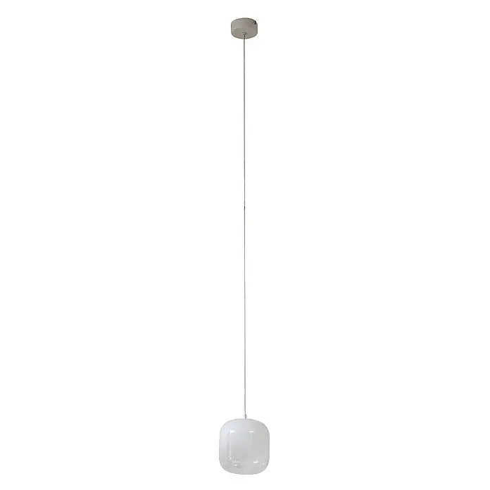 Lucande Pendelleuchte Avelinra - L x B x H: 14 x 14 x 17 cm, weiß / opal, weiß - Weiße, längliche Pendelleuchte aus Opalglas mit dünnem Kabel und runder Deckenbefestigung.