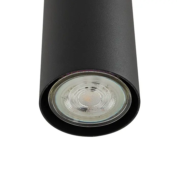 Lindby Pendelleuchte Joffrey - L x B x H: 76 x 6 x 18 cm, schwarz, Schwarz, GU10 - Schwarzer zylindrischer Strahler mit integrierter LED-Lichtquelle.