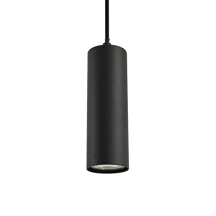 Lindby Pendelleuchte Joffrey - L x B x H: 76 x 6 x 18 cm, schwarz, Schwarz, GU10 - Schwarze zylindrische Pendelleuchte mit matter Oberfläche, an einem Kabel hängend, mit integrierter Lichtquelle.