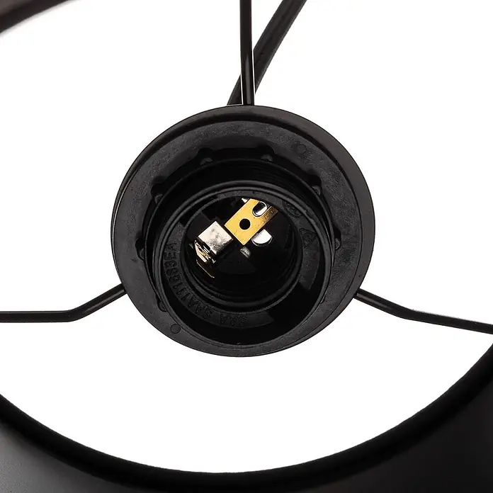 Lucande Pendelleuchte Thamila - L x B x H: 113 x 53 x 21 cm, schwarz, Schwarz, E27 - Schwarze Kunststoff-Lampenfassung mit Messingkontakten für Glühbirnen.