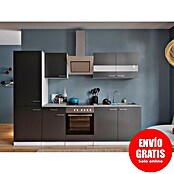 Respekta Composición de cocina (Ancho: 270 cm, Con dispositivos eléctricos, Gris)