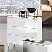 Cómoda Loft (L x An x Al: 40 x 80 x 80 cm, Blanco, Número de cajones: 3)
