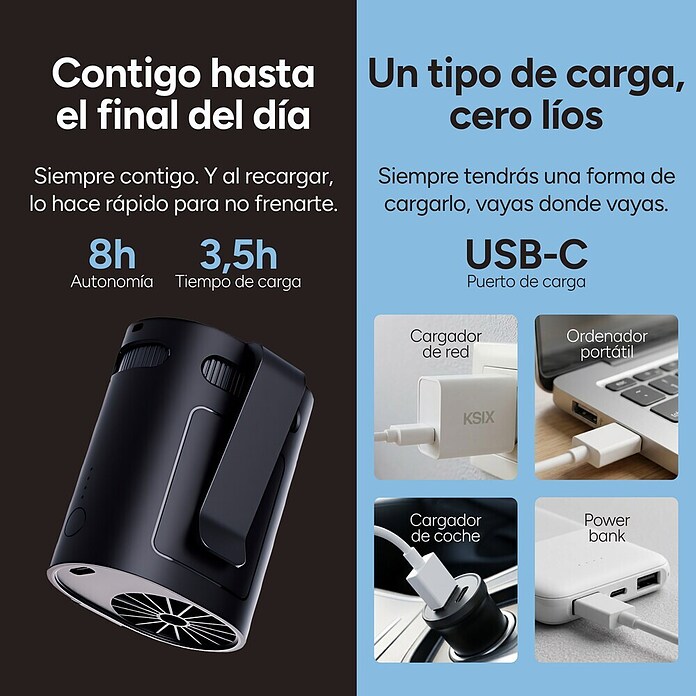 Ventilador colgante Airgo Belt 4 (5,2 W, Duración de la batería: 1,2 h - 8 h) | BAUHAUS