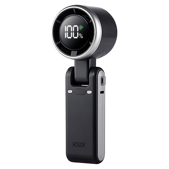 Ventilador de mano Flex 5 Negro KSIX (5,2 x 6 x 17,1 cm, Duración de la batería: 2 h - 10 h) | BAUHAUS