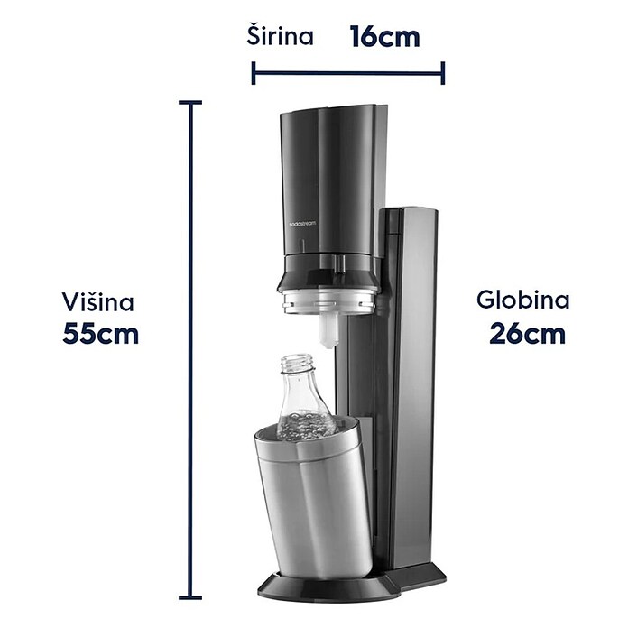 SodaStream Aparat za gaziranje vode Crystal 3.0  (Črna, Srebrna) | 2603 - Technische Gase | BCDJ - Technische Gase | BCD - Maschinenzubehör | BC - Maschinenzubehör | B - Werkz/Masch/Maschzubeh/Auto | BAUHAUS