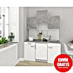 Respekta Cocina compacta Malia (Ancho: 180 cm, Blanco, Gris, Placa vitrocerámica y frigorífico) | BAUHAUS