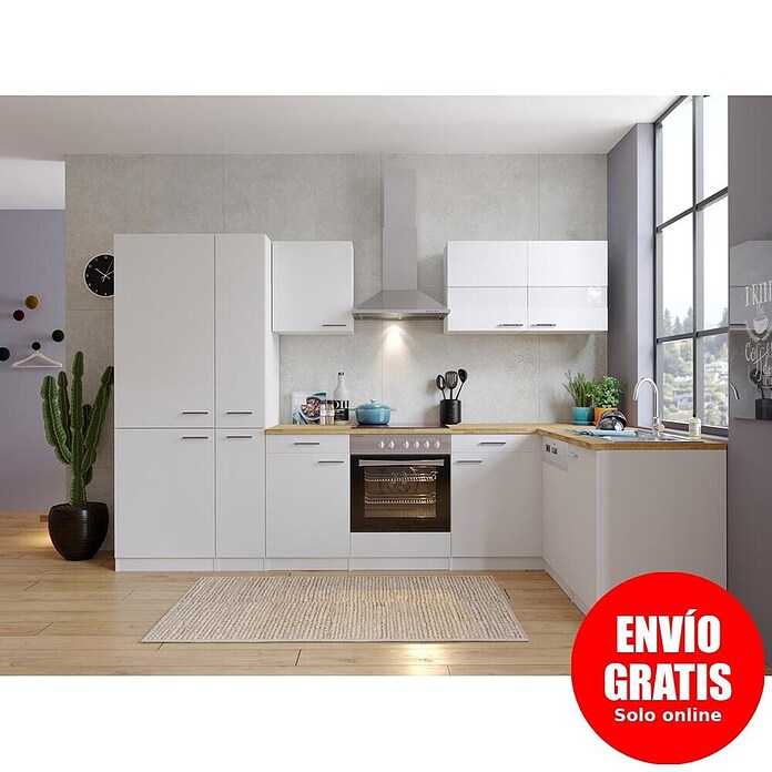 Respekta Cocina esquinera (172 x 310 cm, Blanco)