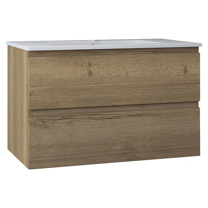 Nortiq Living Badmeubelset Brazil (Totale breedte badmeubel: 81 cm, Halifax eiken) | BAUHAUS