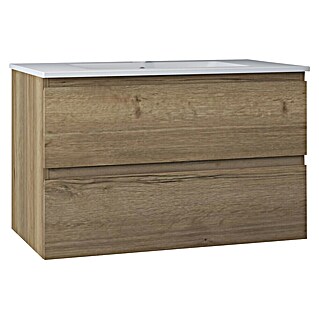 Nortiq Living Badmeubelset Brazil (Totale breedte badmeubel: 81 cm, Halifax eiken)