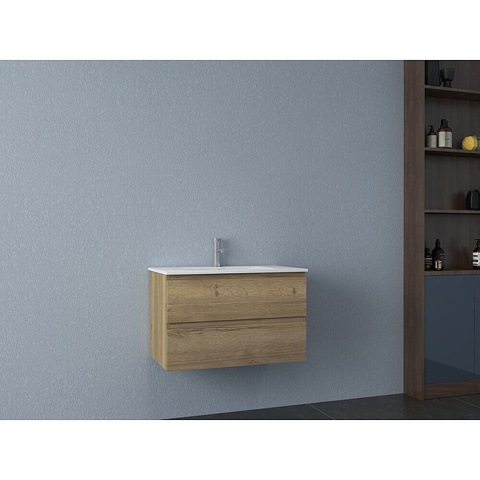 Nortiq Living Badmeubelset Brazil (Totale breedte badmeubel: 81 cm, Halifax eiken) | BAUHAUS