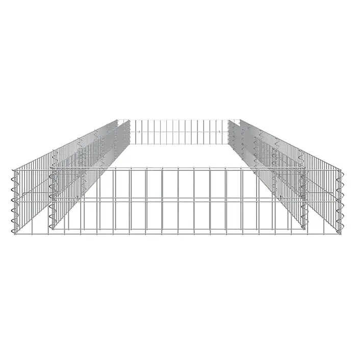 Furnicato Gabionen-Hochbeet - 500 x 100 x 20 cm - Rechteckiger Gabionenkorb aus verzinktem Drahtgeflecht, für Stützmauern und Landschaftsgestaltung.